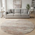 8' Terra Cotta Beige And Teal Abstract Washable Round Rug With UV Protection 8' Terra Cotta Beige And Teal Abstract Washable Round Rug With UV Protection