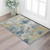 3' X 5' Khaki And Beige Geometric Washable Area Rug With UV Protection 3' X 5' Khaki And Beige Geometric Washable Area Rug With UV Protection