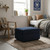 30" Blue and Black Velvet Storage Ottoman 30" Blue and Black Velvet Storage Ottoman