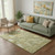 5' X 8' Gold And Beige Abstract Washable Area Rug With UV Protection