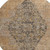 8' Copper And Brown Medallion Washable Round Rug With UV Protection