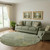 8' Sage And Beige Oriental Washable Round Rug With UV Protection 8' Sage And Beige Oriental Washable Round Rug With UV Protection