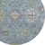 8' Pale Aqua And Teal Oriental Washable Round Rug With UV Protection 8' Pale Aqua And Teal Oriental Washable Round Rug With UV Protection