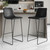 Set of Two 26" Black Faux Leather and Aluminum Counter Height Bar Chairs Set of Two 26" Black Faux Leather and Aluminum Counter Height Bar Chairs