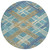 8' Teal Blue And Beige Round Geometric Washable Indoor Outdoor Area Rug 8' Teal Blue And Beige Round Geometric Washable Indoor Outdoor Area Rug