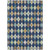 5' X 8' Navy Blue And Chocolate Aztec Washable Indoor Outdoor Area Rug