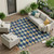 9' X 12' Navy Blue And Chocolate Aztec Washable Indoor Outdoor Area Rug 9' X 12' Navy Blue And Chocolate Aztec Washable Indoor Outdoor Area Rug