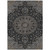 9' X 12' Black And Charcoal Floral Medallion Washable Indoor Outdoor Area Rug