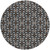 8' Black And Silver Round Geometric Washable Indoor Outdoor Area Rug 8' Black And Silver Round Geometric Washable Indoor Outdoor Area Rug