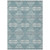 9' X 12' Teal Blue And Brown Geometric Washable Indoor Outdoor Area Rug