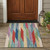 3' X 5' Blue And Gray Striped Washable Indoor Outdoor Area Rug 3' X 5' Blue And Gray Striped Washable Indoor Outdoor Area Rug
