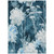 3' X 5' Teal Blue And Navy Blue Floral Washable Indoor Outdoor Area Rug
