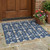 3' X 5' Navy Blue And Blue Oriental Washable Indoor Outdoor Area Rug 3' X 5' Navy Blue And Blue Oriental Washable Indoor Outdoor Area Rug