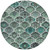 8' Blue And Teal Blue Round Ogee Washable Indoor Outdoor Area Rug 8' Blue And Teal Blue Round Ogee Washable Indoor Outdoor Area Rug