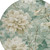 8' Green And Beige Round Floral Washable Indoor Outdoor Area Rug