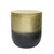 22" Gold and Black Distressed Iron Round Drum End Table 22" Gold and Black Distressed Iron Round Drum End Table