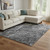 10' X 14' Charcoal And Ivory Abstract Washable Area Rug With UV Protection