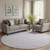 8' Lavender And Ivory Striped Washable Round Rug With UV Protection 8' Lavender And Ivory Striped Washable Round Rug With UV Protection