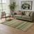 5' X 8' Olive Green Ivory And Brown Southwestern Washable Area Rug With UV Protection 5' X 8' Olive Green Ivory And Brown Southwestern Washable Area Rug With UV Protection