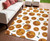 4' X 6' Orange And Cream Polka Dot Indoor Outdoor Area Rug 4' X 6' Orange And Cream Polka Dot Indoor Outdoor Area Rug