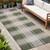 8' Green And Cream Gingham Indoor Outdoor Runner Rug 8' Green And Cream Gingham Indoor Outdoor Runner Rug