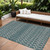 6' X 9' Teal Blue And Gray Trellis Indoor Outdoor Area Rug