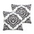 Set of Two 20" White And Black Damask Cotton Blend Throw Pillows Set of Two 20" White And Black Damask Cotton Blend Throw Pillows