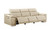 Three Piece Beige Genuine Leather Six Person Seating Set