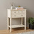 24" Beige Solid Wood Distressed Console Table With Shelf And Three Drawers