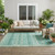 5' X 8' Teal Blue And Blue Tribal Washable Indoor Outdoor Area Rug 5' X 8' Teal Blue And Blue Tribal Washable Indoor Outdoor Area Rug