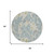 8' Teal Blue And Pewter Round Botanical Leaves Washable Indoor Outdoor Area Rug
