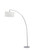 86" White And Silver Arc Floor Lamp With White Drum Shade 86" White And Silver Arc Floor Lamp With White Drum Shade