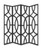 84" Black Solid Wood Folding Four Panel Screen Room Divider