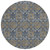 8' Navy Blue And Blue Round Damask Washable Indoor Outdoor Area Rug 8' Navy Blue And Blue Round Damask Washable Indoor Outdoor Area Rug