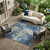 10' X 14' Navy Blue And Blue Abstract Washable Indoor Outdoor Area Rug 10' X 14' Navy Blue And Blue Abstract Washable Indoor Outdoor Area Rug