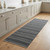 8' Charcoal And Gray Wool Striped Hand Tufted Area Rug