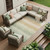 10' X 14' Green And Linen Striped Washable Indoor Outdoor Area Rug 10' X 14' Green And Linen Striped Washable Indoor Outdoor Area Rug