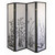 70" Black And White Heavy Duty Rice Paper Folding Four Panel Screen Room Divider 70" Black And White Heavy Duty Rice Paper Folding Four Panel Screen Room Divider