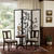 70" Black And White Heavy Duty Rice Paper Folding Three Panel Screen Room Divider