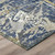 8' Navy Blue And Blue Round Floral Washable Indoor Outdoor Area Rug 8' Navy Blue And Blue Round Floral Washable Indoor Outdoor Area Rug
