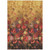 9' X 12' Gold Red And Brown Floral Washable Indoor Outdoor Area Rug