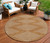 8' Copper And Beige Round Geometric Washable Indoor Outdoor Area Rug 8' Copper And Beige Round Geometric Washable Indoor Outdoor Area Rug