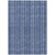 9' X 12' Denim Blue And Ivory Striped Washable Indoor Outdoor Area Rug