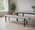 63" Gray and Black Concrete Dining Bench 63" Gray and Black Concrete Dining Bench