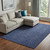 10' X 14' Navy Blue And Charcoal Floral Washable Area Rug With UV Protection 10' X 14' Navy Blue And Charcoal Floral Washable Area Rug With UV Protection