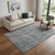 5' X 8' Charcoal And Gray Striped Washable Area Rug With UV Protection 5' X 8' Charcoal And Gray Striped Washable Area Rug With UV Protection