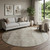 8' Taupe And Ivory Ombre Washable Round Rug With UV Protection