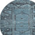 8' Blue And Charcoal Oriental Washable Round Rug With UV Protection 8' Blue And Charcoal Oriental Washable Round Rug With UV Protection