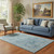 5' X 8' Blue And Gray Oriental Washable Area Rug With UV Protection 5' X 8' Blue And Gray Oriental Washable Area Rug With UV Protection