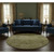 8' Green And Gold Oriental Washable Round Rug With UV Protection 8' Green And Gold Oriental Washable Round Rug With UV Protection